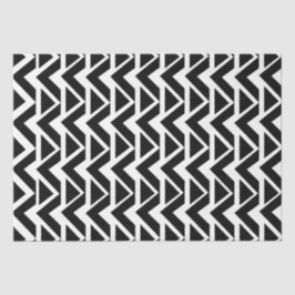Papel De Seda Faixa Chevron de Triângulo Preto e Branco