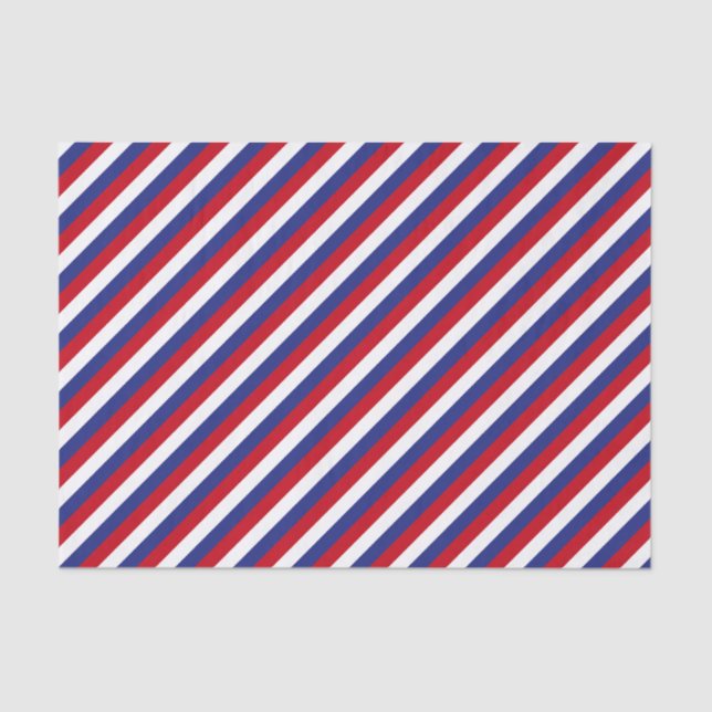 Papel De Seda Faixa Diagonal Azul Vermelho Patriótica (Frente )