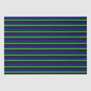 Papel De Seda Faixa Verde Azul Preta