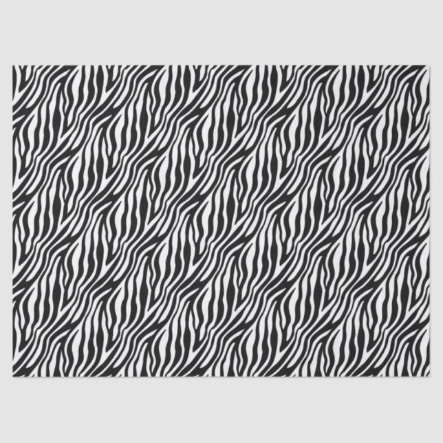 Papel De Seda Faixa Zebra Negra e Branca (Frente )