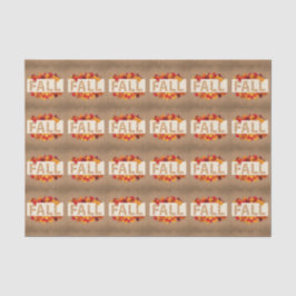 Papel De Seda Fall Farmhouse Colorors Autumn Leaves em Burlap