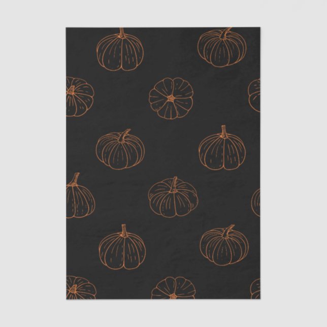 Papel De Seda Fall Pumpkin Tissue Paper – Autumn Gift Wrap  (Frente )