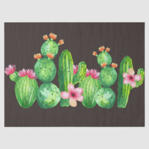 Papel De Seda Família De Cactus