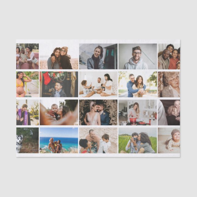 Papel De Seda Família de Colagem de Fotos 12 Personalizada Moder (Frente )