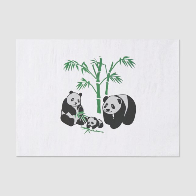 Papel De Seda Família do urso de panda (Frente )