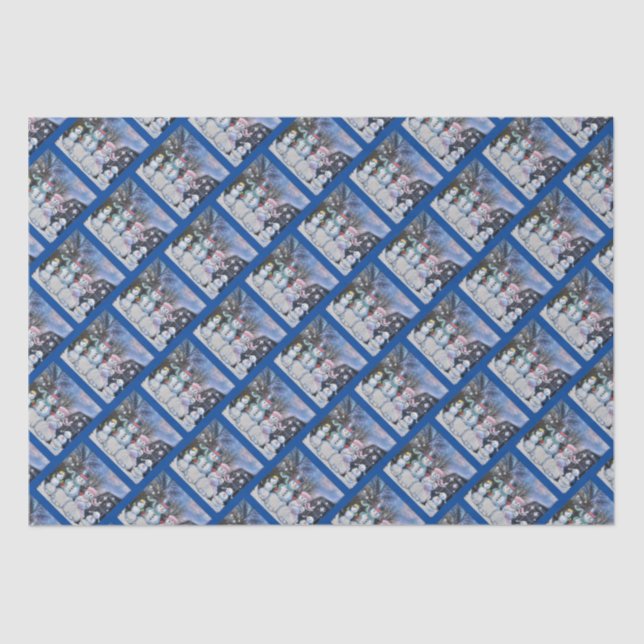 Papel De Seda Família Snowman (Frente )