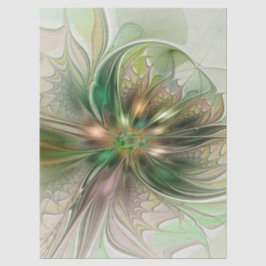 Papel De Seda Fantasia Abstrata Moderna Colorida Floral Fractal