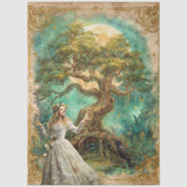 Papel De Seda Fantasia Caprichosa Colagem de Arte Celestial Deco