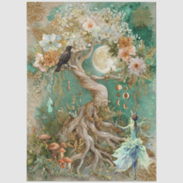 Papel De Seda Fantasia Caprichosa Colagem de Arte Celestial Deco