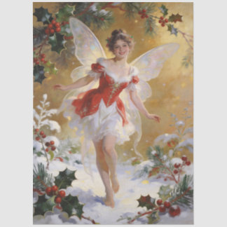 Papel De Seda Fantasia Caprichosa Fada de Inverno Vermelho Azevi