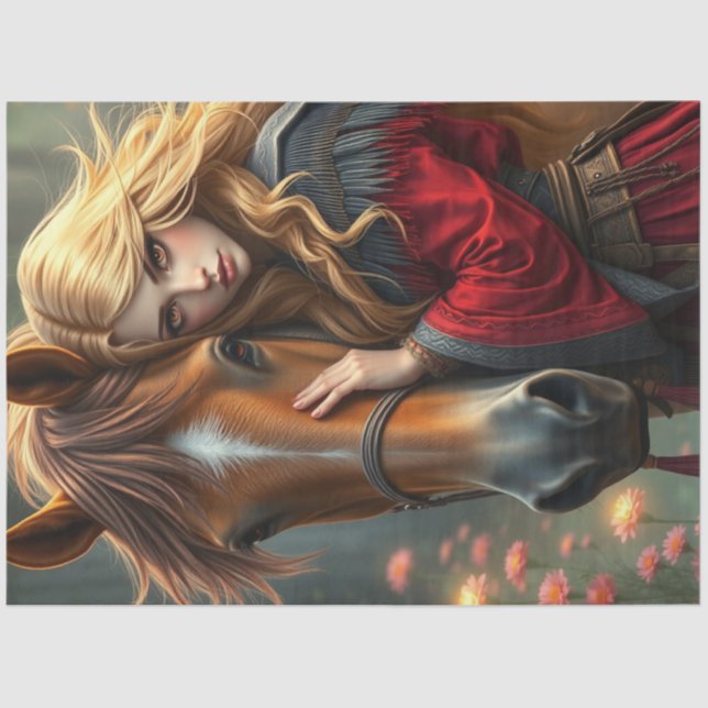 Papel De Seda Fantasia de Cavalo e Companheiro (Frente )