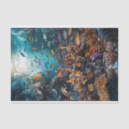 Papel De Seda Fantasia de Coral de Mar Profundo, Sonhos Subaquát