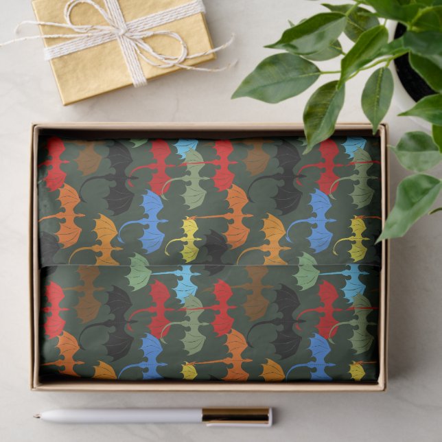 Papel De Seda Fantasia de Voo Verde Dragões (Presente)