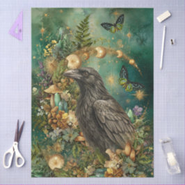Papel De Seda Fantasia Floral Caprichosa Colagem de Arte de Corv
