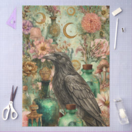 Papel De Seda Fantasia Floral Caprichosa Colagem de Arte de Corv