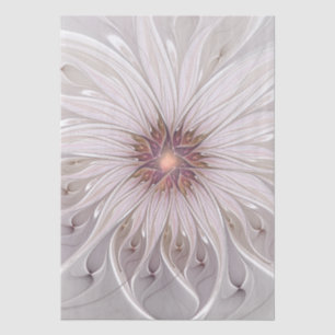 Papel De Seda Fantasia Floral, Flor Abstrata Moderna Pastel