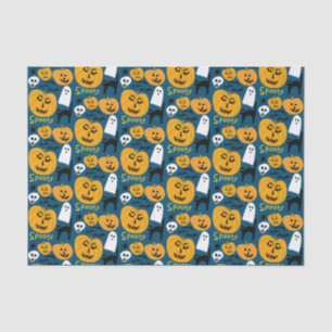 Papel De Seda Fantasma Encantador do Halloween Pumpkins Spooky