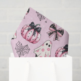 Papel De Seda Fantasma Rosa de Halloween