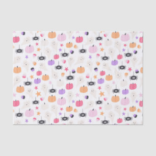 Papel De Seda Fantasmas bonitos, Aranhas, Doces e Pumpkins Hallo