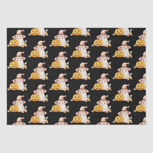 Papel De Seda Fantasmas bonitos bruxas com aquele padrão de abób (Frente )