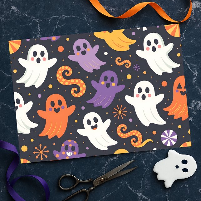 Papel De Seda Fantasmas flutuantes e Halloween Confetti (Criador carregado)