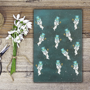 Papel De Seda Fantasmas Vestidos Flutuando em Chapéus de Céu Not