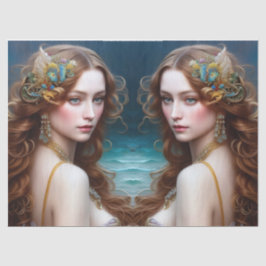 Papel De Seda Fantasy Bela Sereia Princesa Decoupage