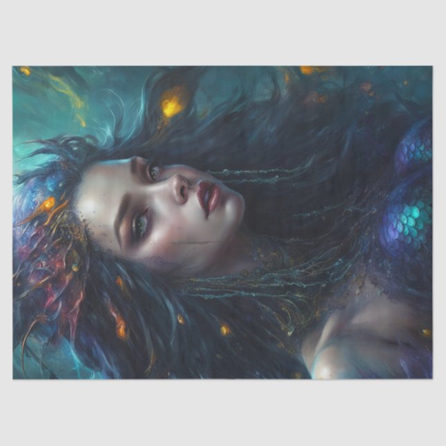 Papel De Seda Fantasy Bela Sereia Princesa Decoupage (Frente )