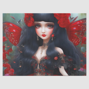 Papel De Seda Fantasy Cuja Fada Vermelha Fada Princesa Decoupage