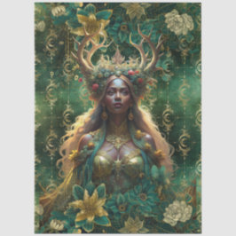 Papel De Seda Fantasy Emerald Forest Queen Decoupage