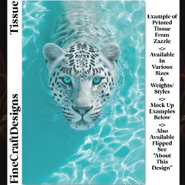 Papel De Seda Fantasy Leopardo Em Aqua Water DV8L Decoupage