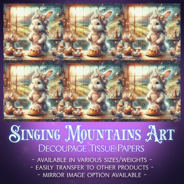 Papel De Seda Farmhouse Kitchen Páscoa - Descopaginação de coelh (Criador carregado)
