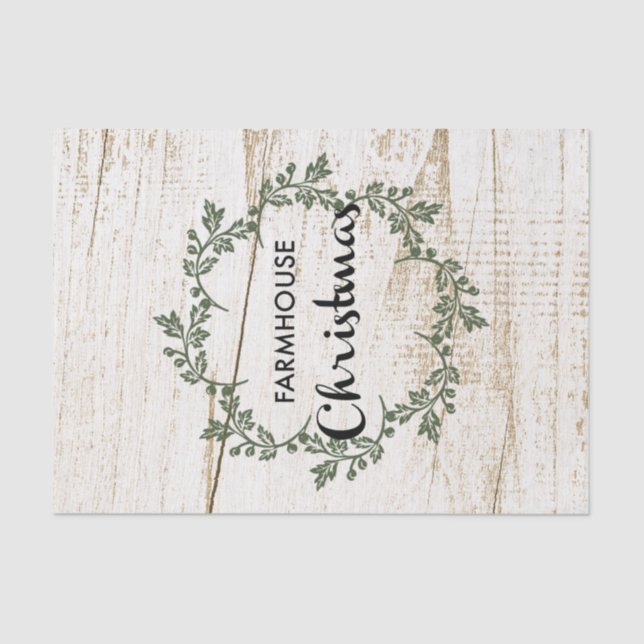 Papel De Seda Farmhouse Moderna Wreath Russo Wood (Frente )