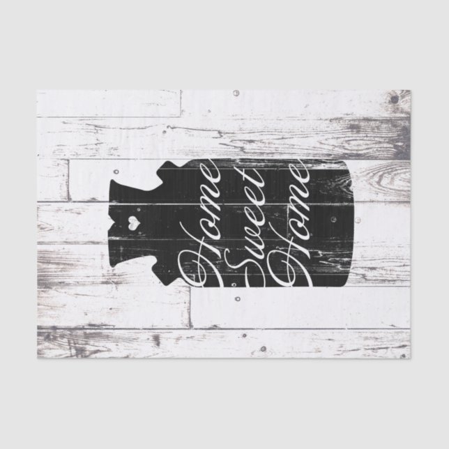 Papel De Seda Farmhouse White Wood Rustic Milk Jug Home Sweet (Frente )