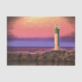 Papel De Seda Farol Colorido Roxo Rosa Pôr do Sol