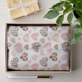 Papel De Seda Farol-de-cor-de-rosa Coração-do-leopardo
