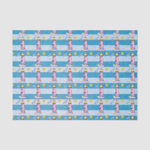 Papel De Seda Farol de Cores de Água Striped Vermelha