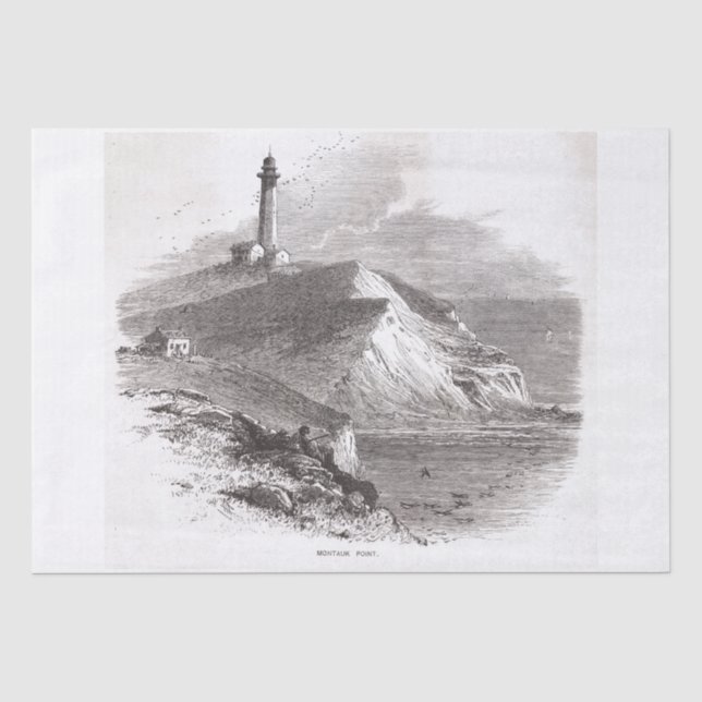 Papel De Seda Farol de Montauk Point Hamptons Long Island NY (Frente )