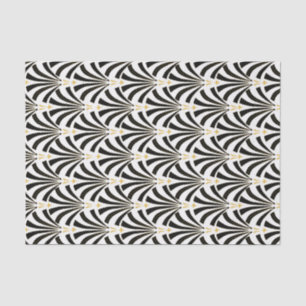 Papel De Seda fãs pretos & brancos do art deco do estilo do