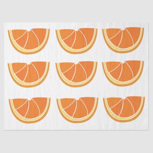 Papel De Seda Fatia de Fruta Laranja (Frente )