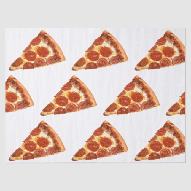 Papel De Seda Fatia de pizza de pepperoni clássica da SlipperyJo (Frente )