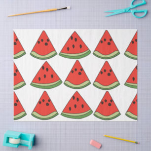 Papel De Seda Fatias de Melancia Vermelha