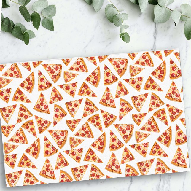 Papel De Seda Fatias de Pizza Pepperoni Divertido Louco  (Criador carregado)