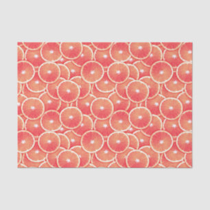 Papel De Seda Fatias de toranja rosa