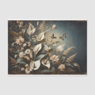 Papel De Seda Fauna Floral Dissociação Tecido