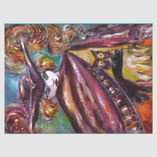 Papel De Seda FAUST/ Máscara Misteriosa com Tricorn e Coruja