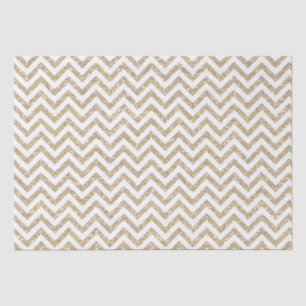 Papel De Seda Faux Glitter Chevron Dourado