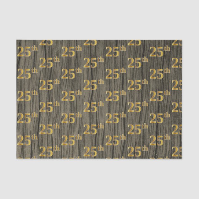 Papel De Seda Faux Wood, Faux Dourada 25 (25.o) (Frente )