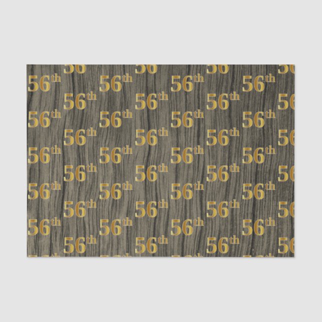 Papel De Seda Faux Wood, Faux Dourado 56º (56º) Evento (Frente )