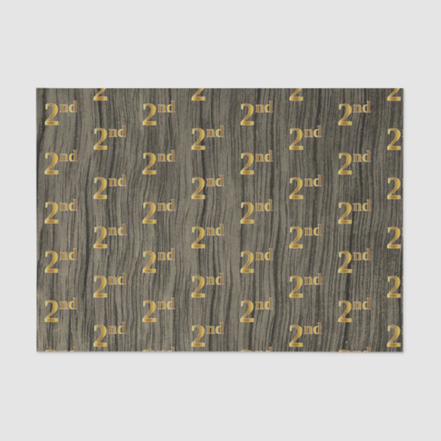 Papel De Seda Faux Wood, Faux Dourado segundo (Segundo Evento) (Frente )